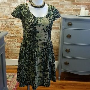 Black & Green Print Dress